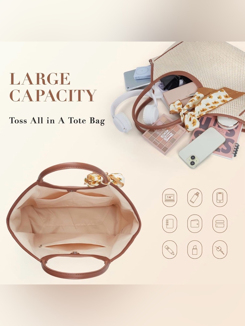 NWT. Summer bag for beach, festivals, office, school or daily errands - Picture 3 of 7